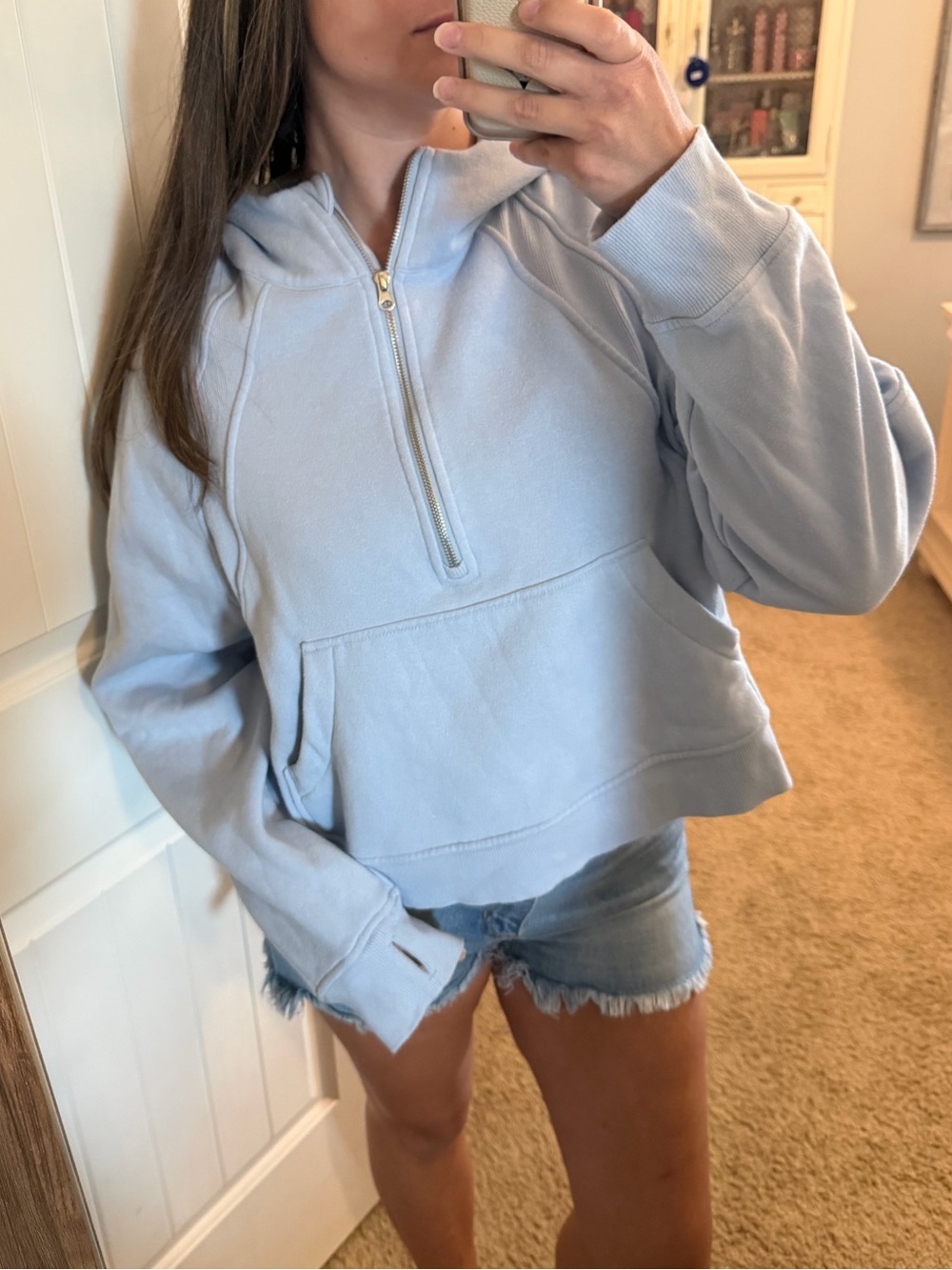 Shop Talulah Light Blue Half-Zip Hoodie